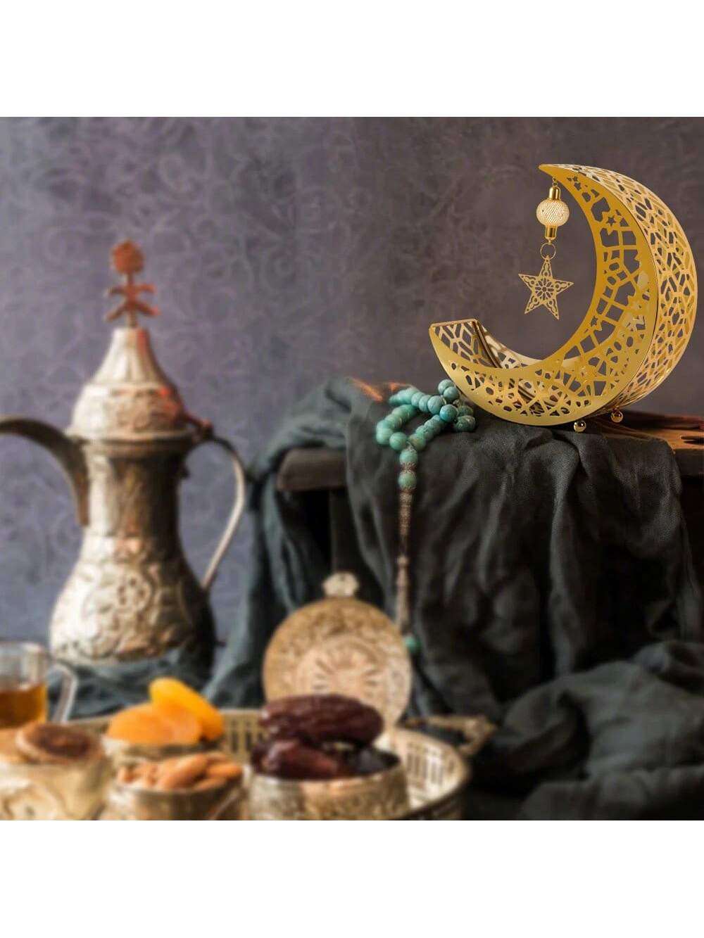 1pc Elegant Moon & Star Shaped Dates Serving Tray   (Code:27)