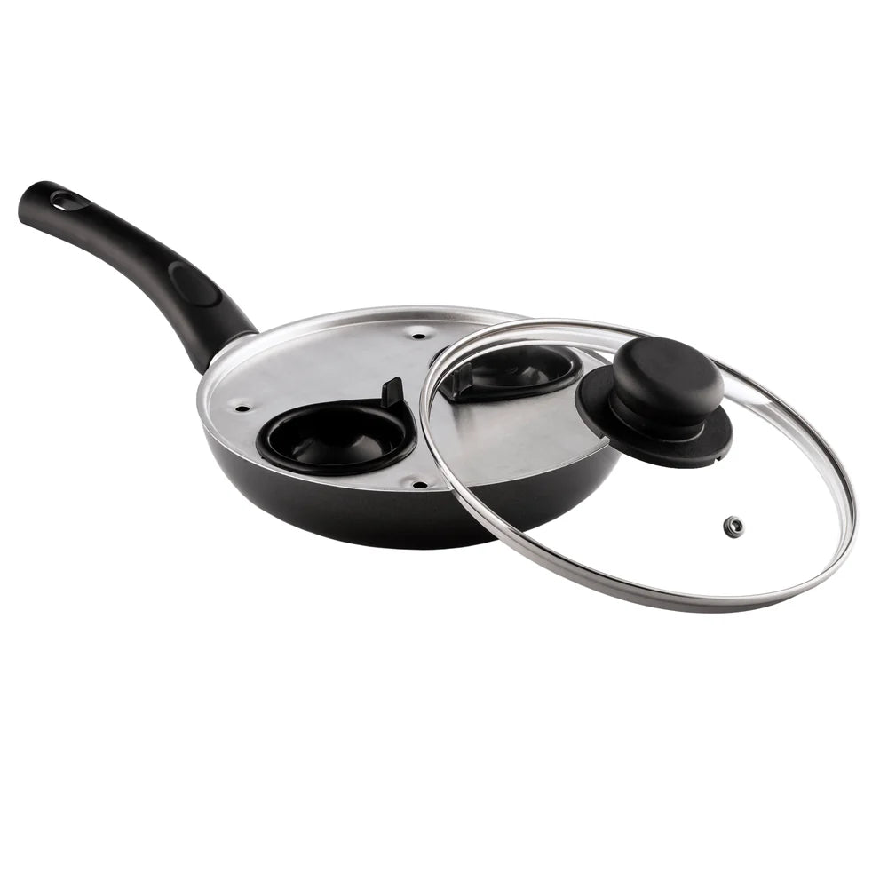 18cm 2 Cup Egg Poaching Pan & Lid (Sapphire) 5015826000627
