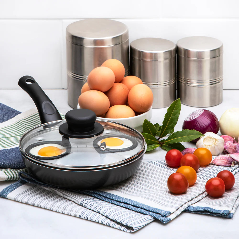 18cm 2 Cup Egg Poaching Pan & Lid (Sapphire) 5015826000627