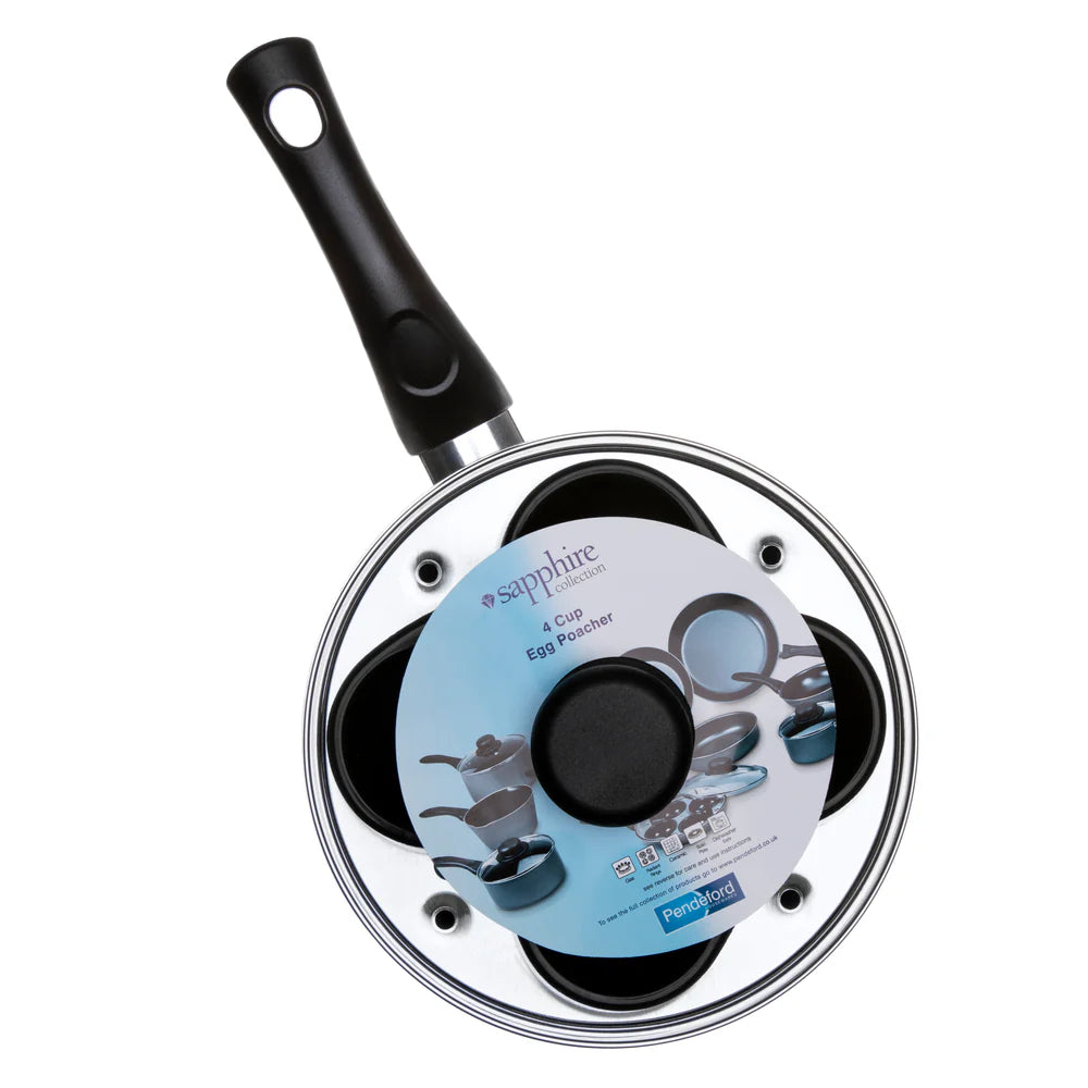 20 cm 4 Cup Egg Poaching Pan & Lid (Sapphire) 5015826000634