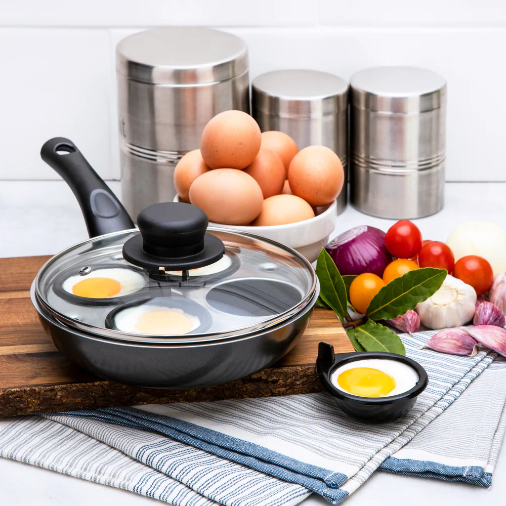 20 cm 4 Cup Egg Poaching Pan & Lid (Sapphire) 5015826000634