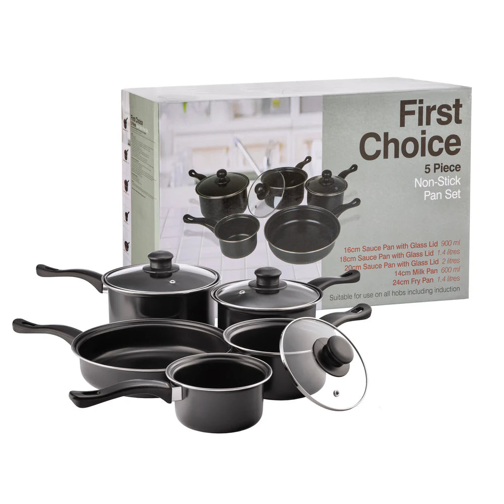 5pc Non-Stick Value Sauce Pan Set   5015826001051