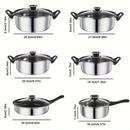 12pcs Stainless Steel Set Non Stick with Black Handle