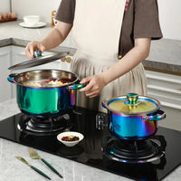 8pcs Colorful Stainless Steel Cookware Set Non Stick