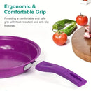 13pcs Heavy-Duty Cast Iron Non-Stick Cookware Set with Glass Lids- Purple