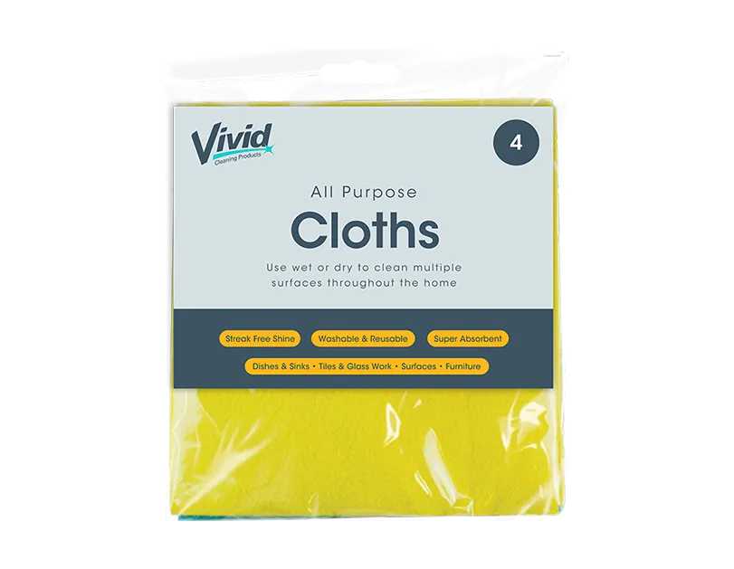 All Purpose Cloths 4pk   (5056170362986)