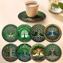 8pcs Wooden Coasters Set