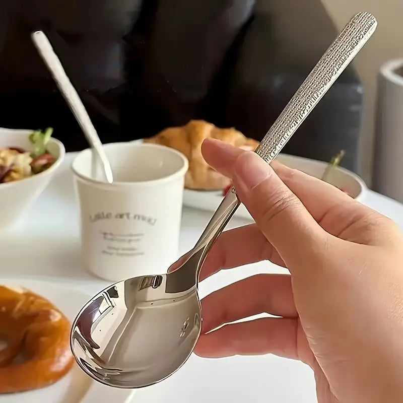 10pcs hammered stainless steel spoon