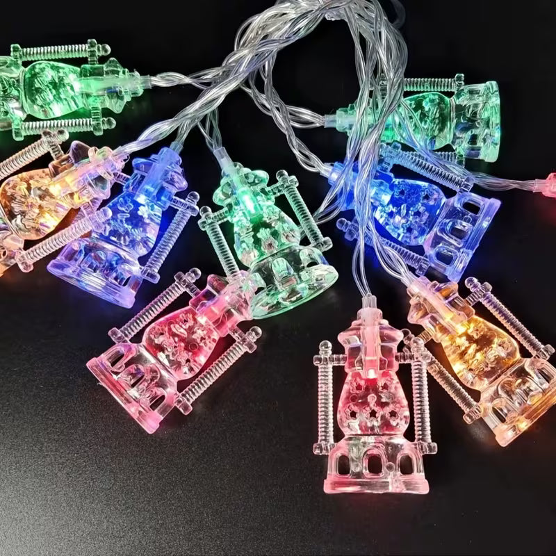 Multicolor 1.5m 10 LED Lights Ramadan Lantern String Lights (Code:66)
