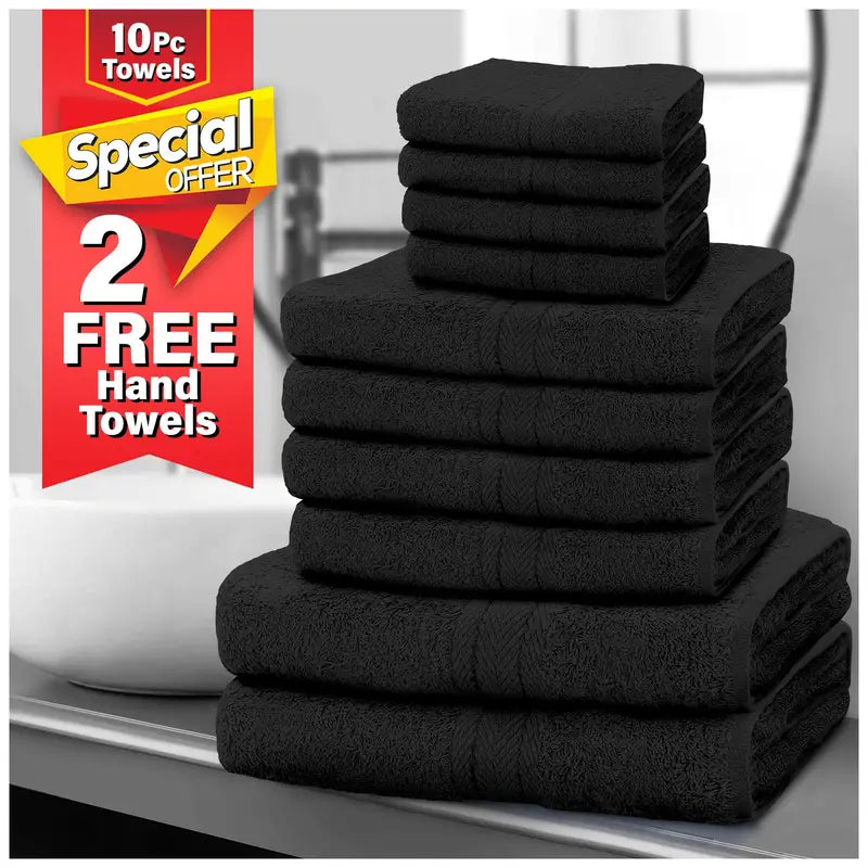 10pcs Premium Egyptian Cotton Towel Set
