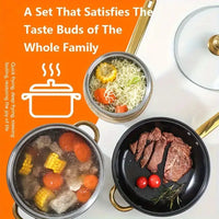 12pcs Stainless Steel Cookware Set Non Stick -Orange
