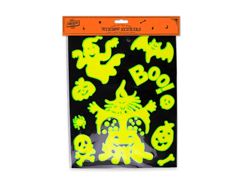 Glow In The Dark Halloween Window Stickers   (5056170309035)