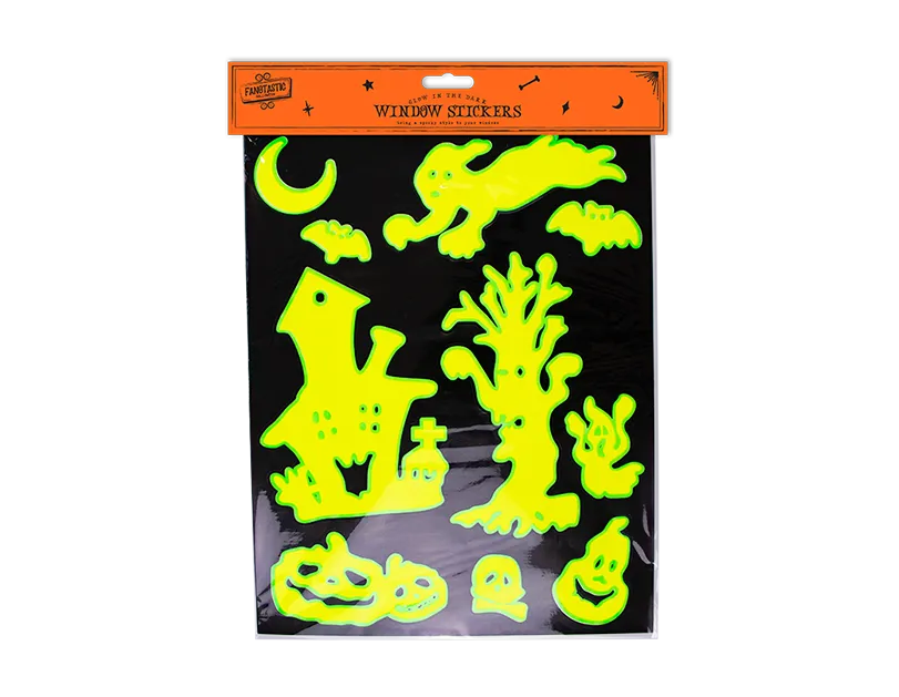 Glow In The Dark Halloween Window Stickers   (5056170309035)