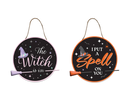 Hanging Witch Plaque with Broomstick   (5063436119970)
