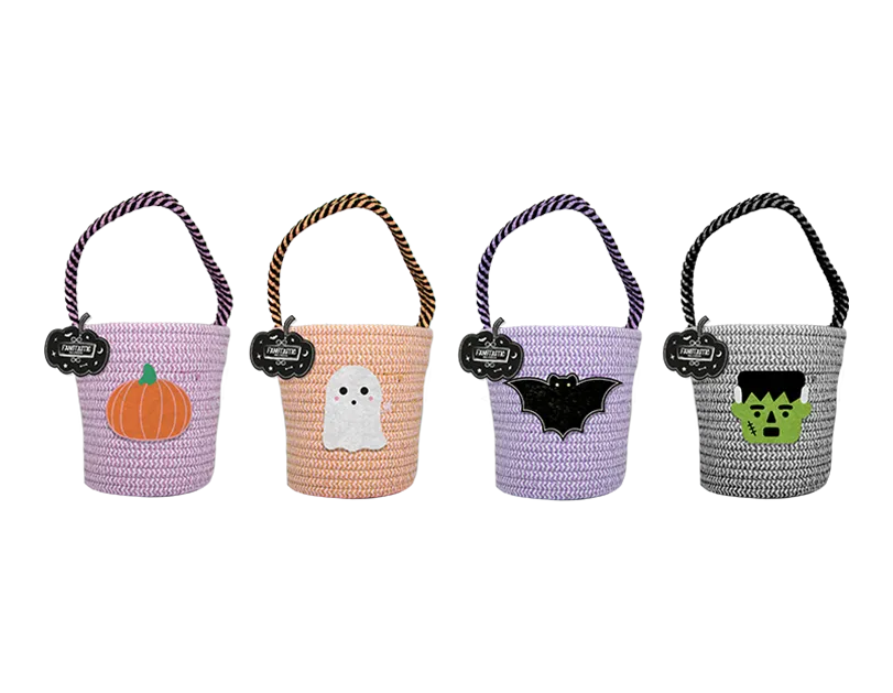 Halloween Character Woven Bucket Bag   (5063436120105)