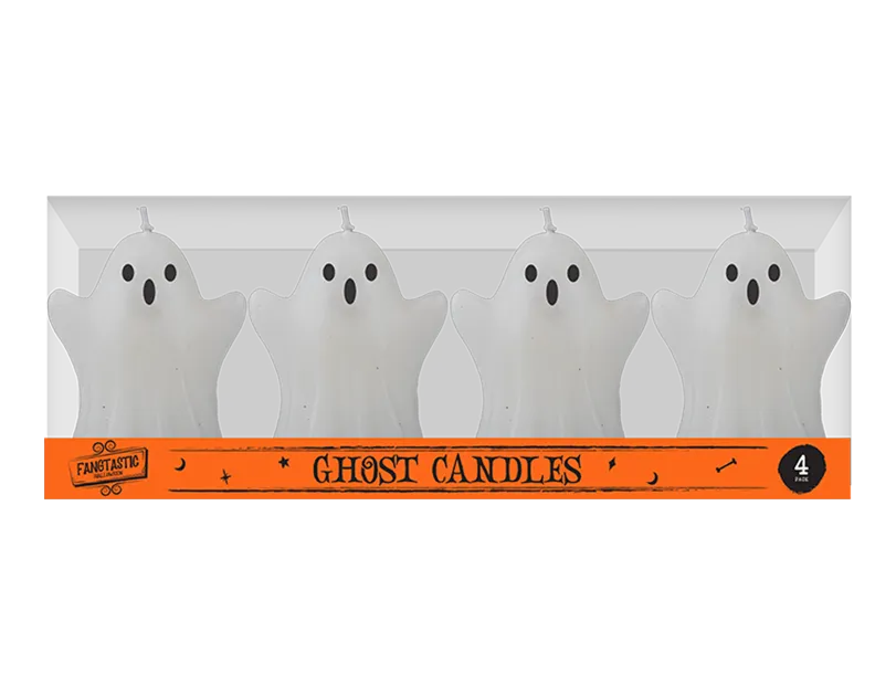 Spooky Halloween Ghost Candles 4 pack    (5063436120259)