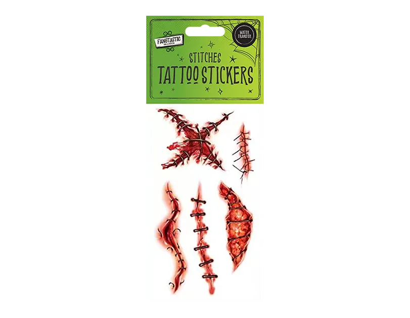 Halloween Stitches Tattoo Stickers   (5063435120526)