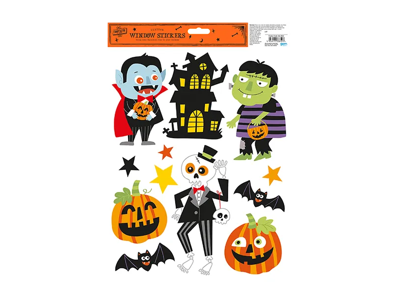 Halloween Glitter Window Stickers   (5056170338523)