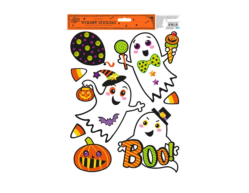 Halloween Glitter Window Stickers   (5056170338523)