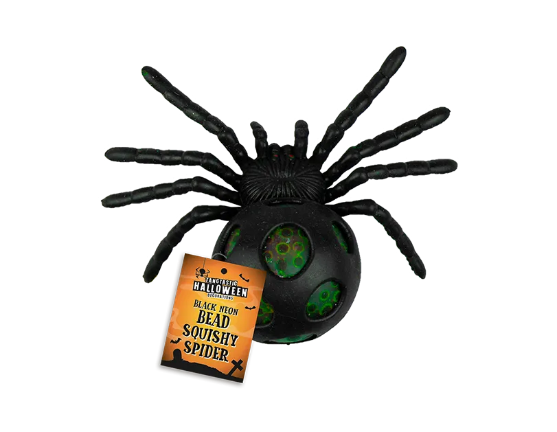 Black Neon Bead Squishy Spider CDU   (5056170354516)