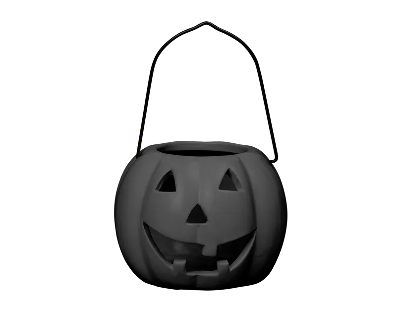 Halloween Pumpkin Tealight Holder with Handle 10cm    (5056283854941)