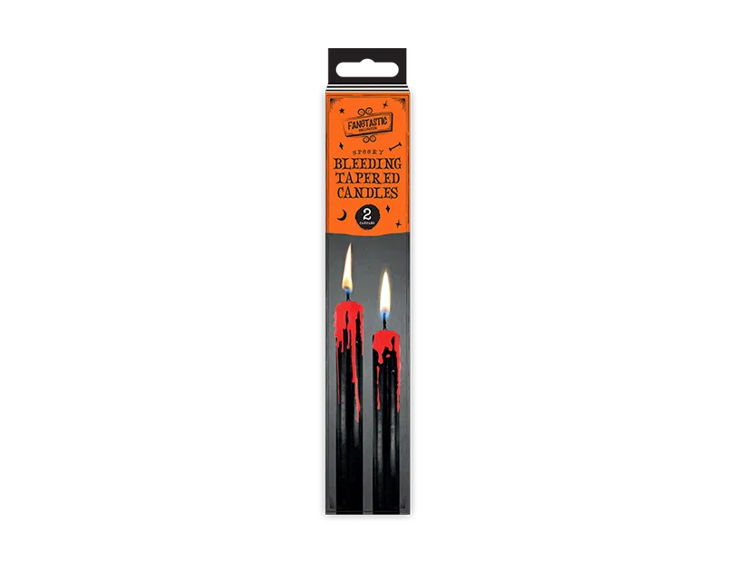 Halloween Bleeding Tapered Candles 2 pack    (5056170355070)