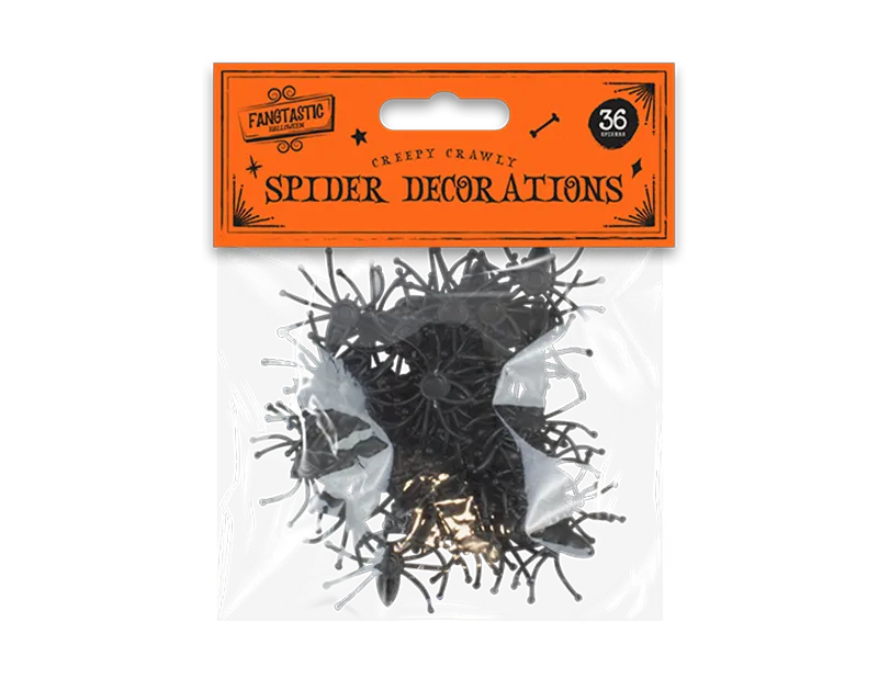 Halloween Glitter Spiders - 36 Pack   (5056170355230)