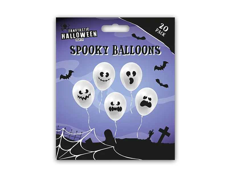 Spooky Printed Balloons 20 pack CDU   (5056283882890)