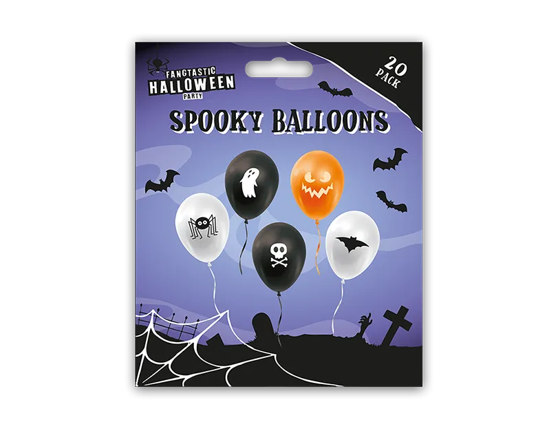 Spooky Printed Balloons 20 pack CDU   (5056283882890)