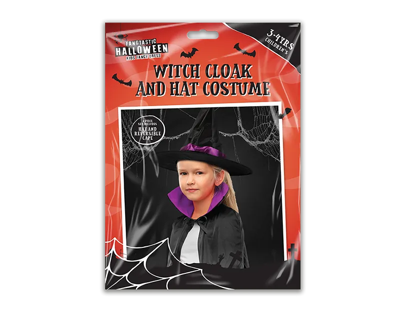 Children's Witch Cloak & Hat Costume    (5056283884139)
