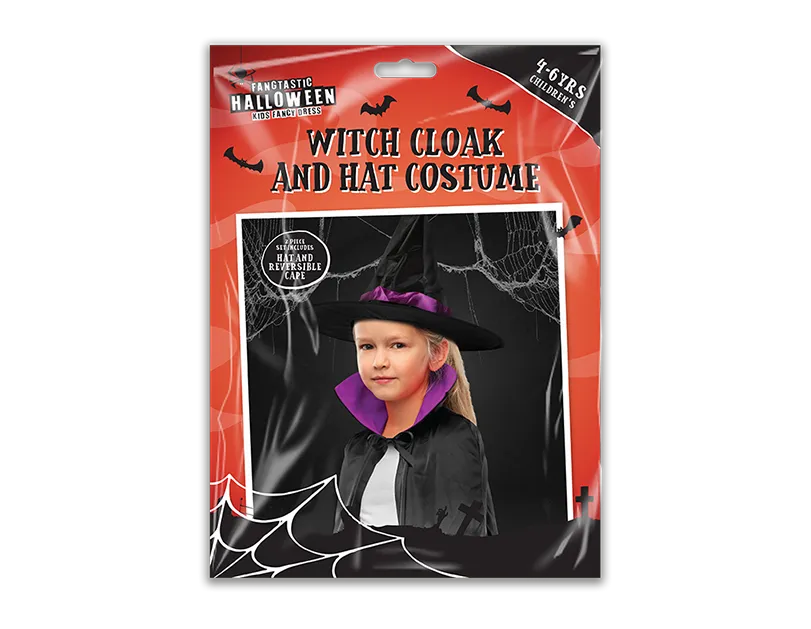 Children's Witch Cloak & Hat Costume    (5056283884139)