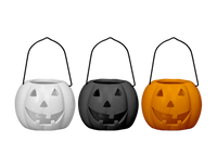 Halloween Pumpkin Tealight Holder with Handle 10cm    (5056283854941)