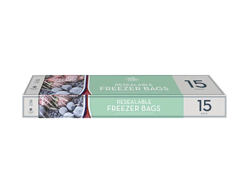 Resealable Freezer Bags 15 pack CDU   (5063435114365)