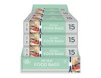 Slide Zip Food Bags 15 pack CDU   (5063435114372)