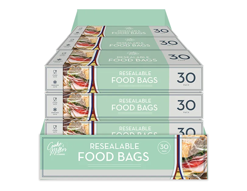 Resealable Food Bags 30 pack CDU   (5063435114389)