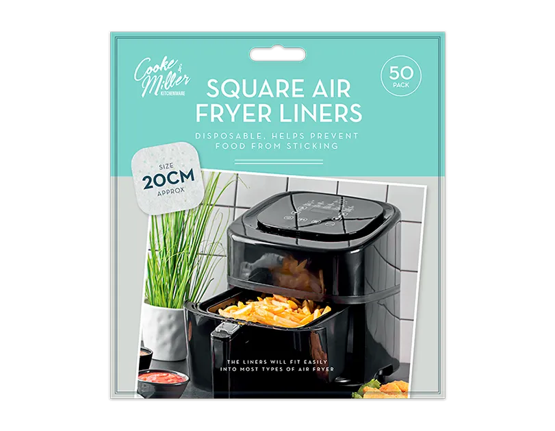 Air Fryer Sheets Square 20 x 20cm 50 pack   (5056170377614)