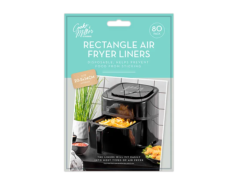Air Fryer Sheets Rectangle 14 x 20.5cm 80 pack   (5056170377621)