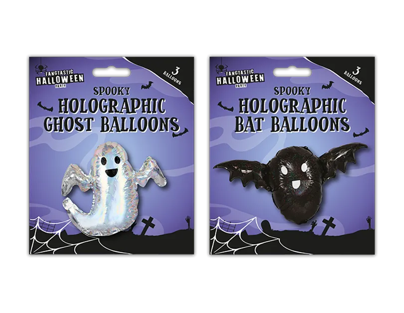 Spooky Holographic Balloons 3pk   (5056283882913)